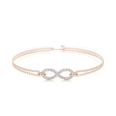 0.25 TCW Round Lab Grown Diamond Infinity Beaded Bracelet