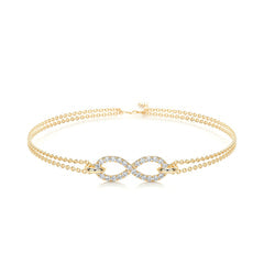 0.25 TCW Round Lab Grown Diamond Infinity Beaded Bracelet