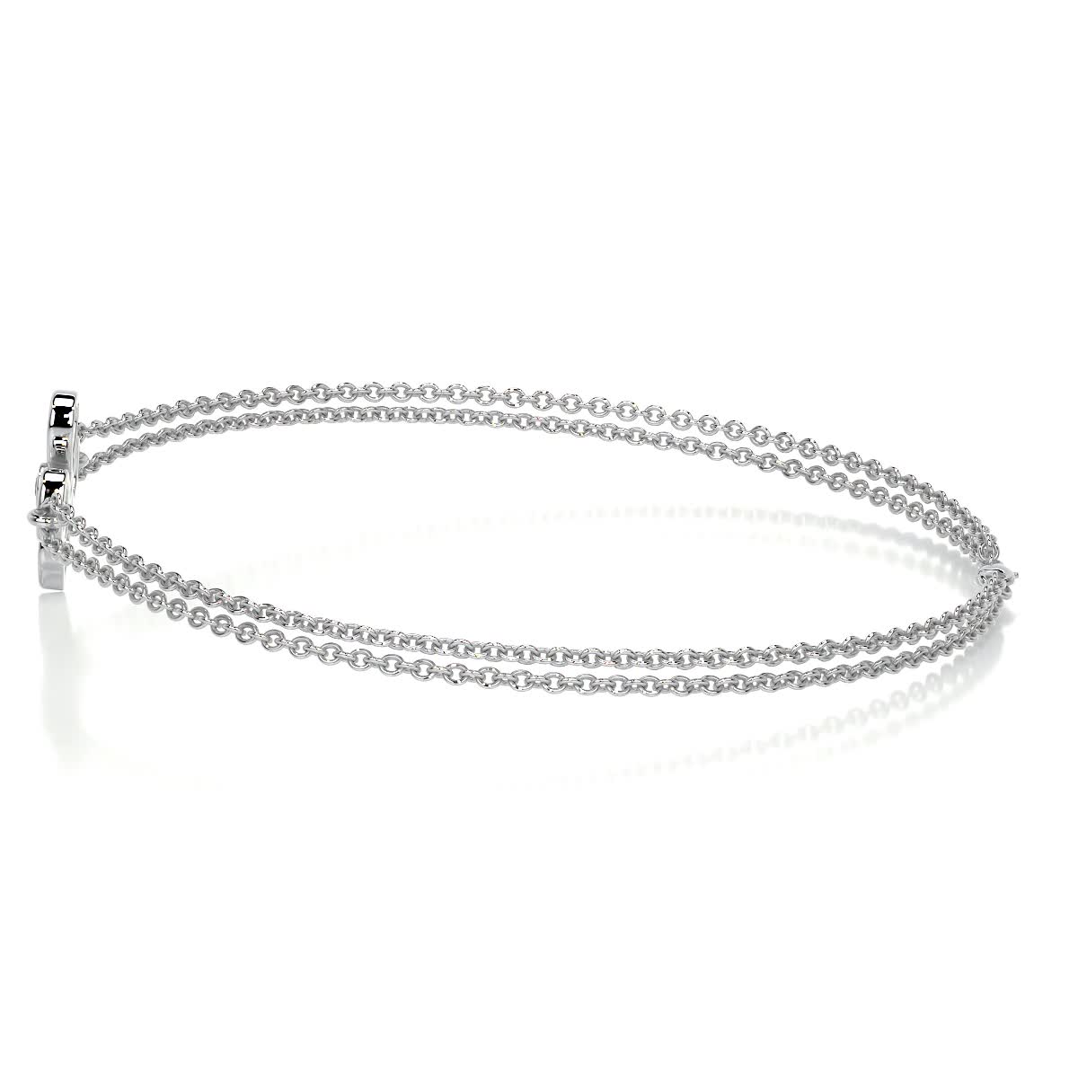 0.02 TCW Round Lab Grown Diamond Flower Beaded Bracelet
