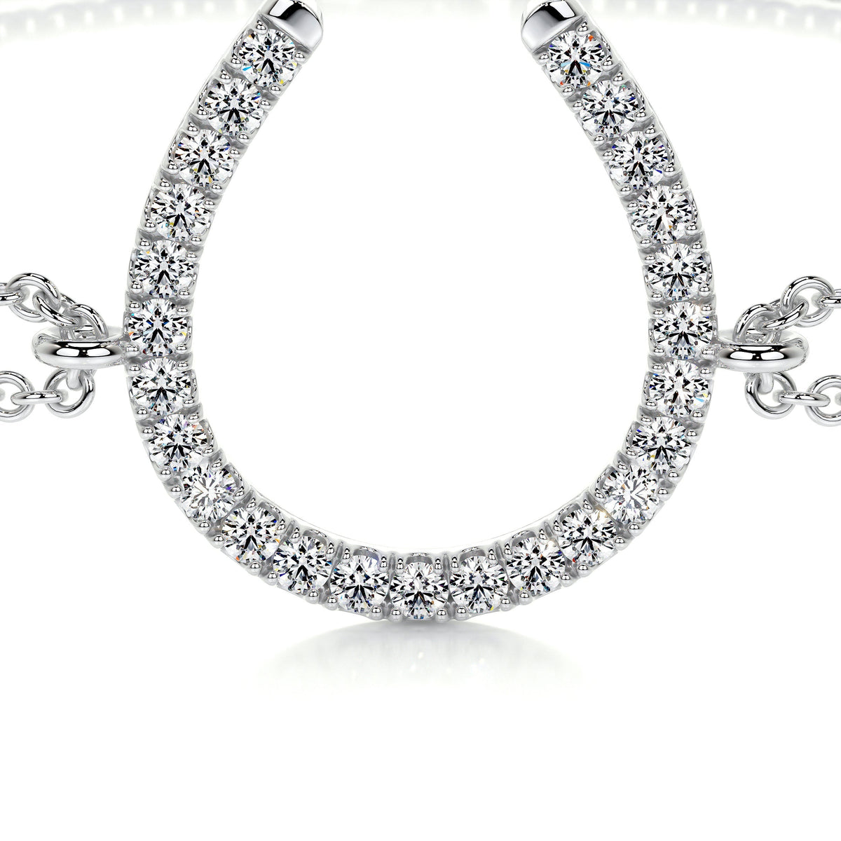 0.2 TCW Round Lab Grown Diamond U Shape Beaded Bracelet