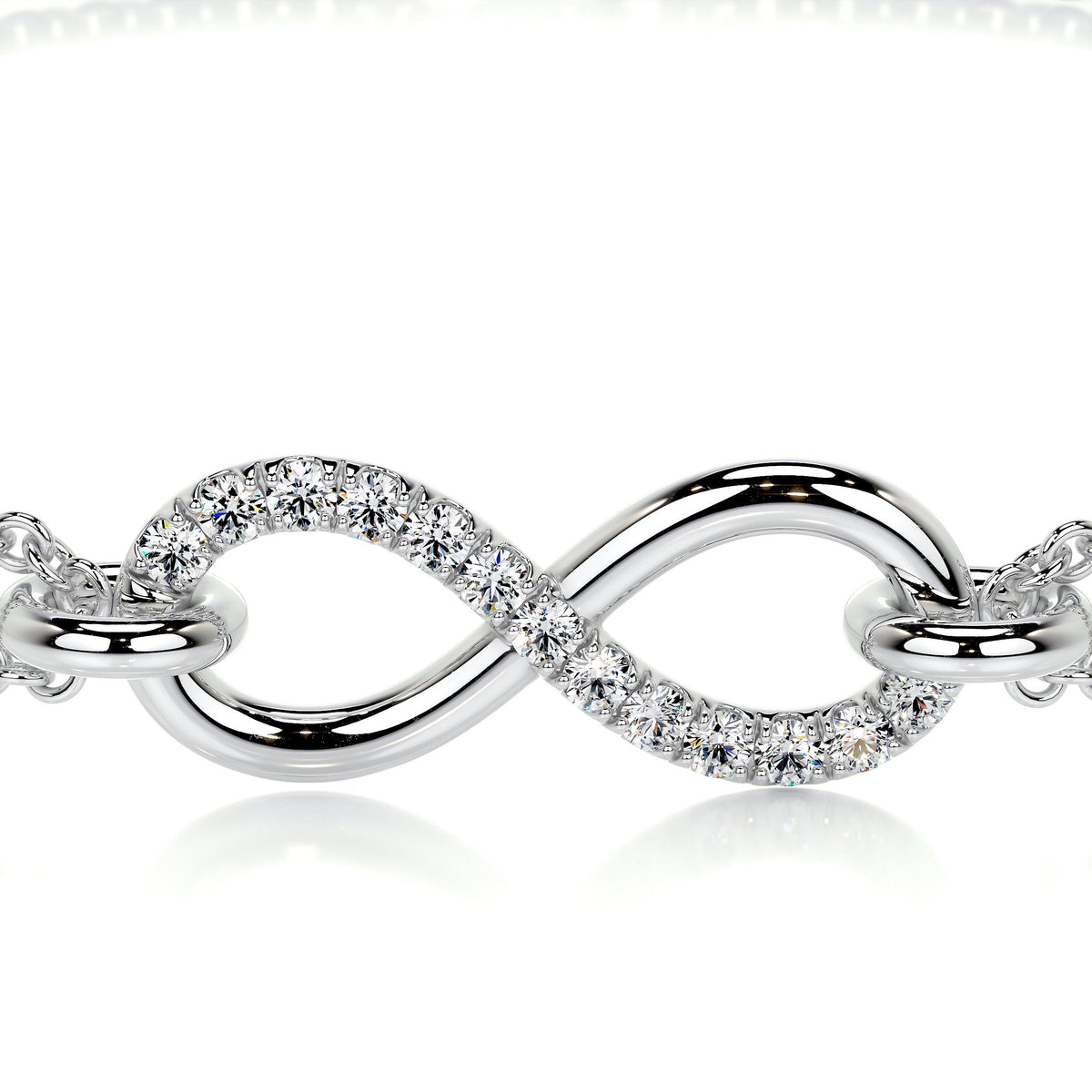 0.07  TCW Round Lab Grown Diamond Infinity Beaded Bracelet