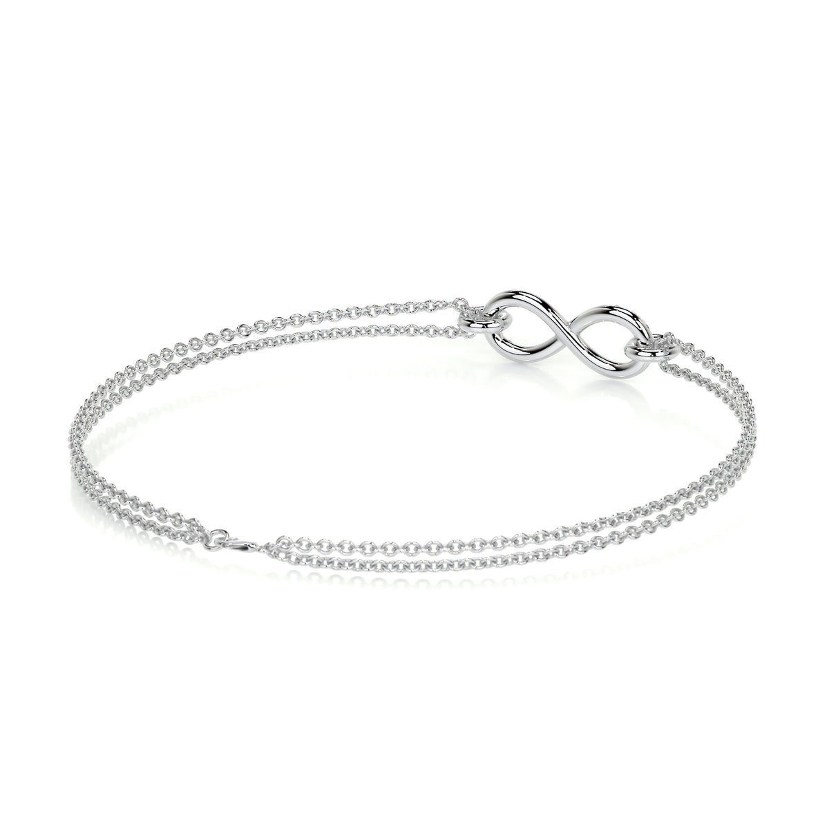 0.07  TCW Round Lab Grown Diamond Infinity Beaded Bracelet
