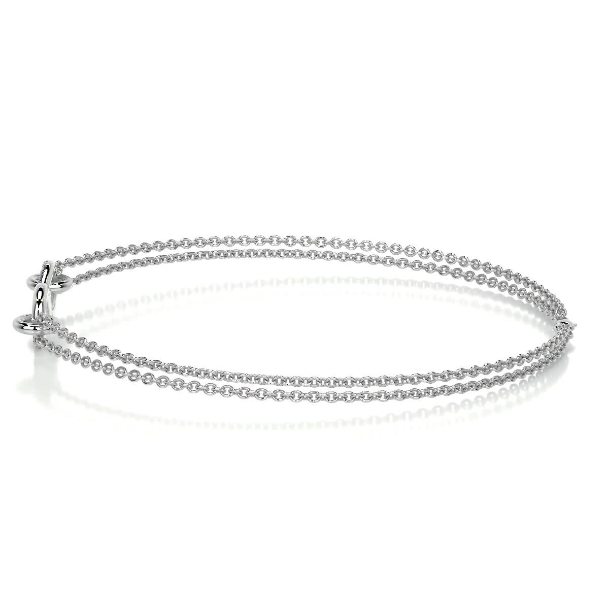 0.07  TCW Round Lab Grown Diamond Infinity Beaded Bracelet