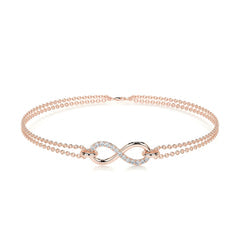 0.07  TCW Round Lab Grown Diamond Infinity Beaded Bracelet