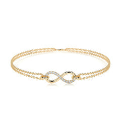 0.07  TCW Round Lab Grown Diamond Infinity Beaded Bracelet