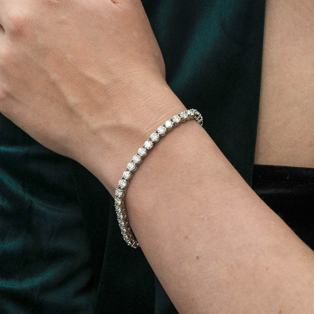 10.25 TCW Round Lab Grown Diamond Tennis Bracelet