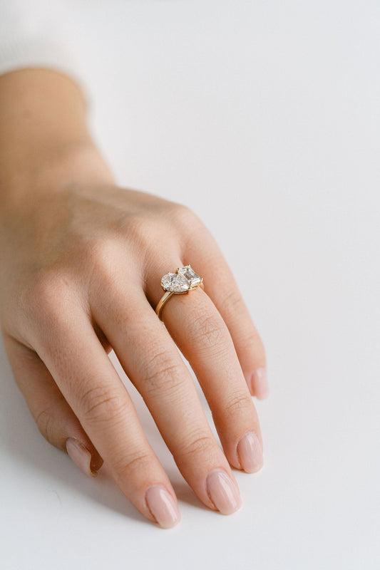 3.0 CT Elongated Cushion Solitaire Moissanite Diamond Bridal Ring Set