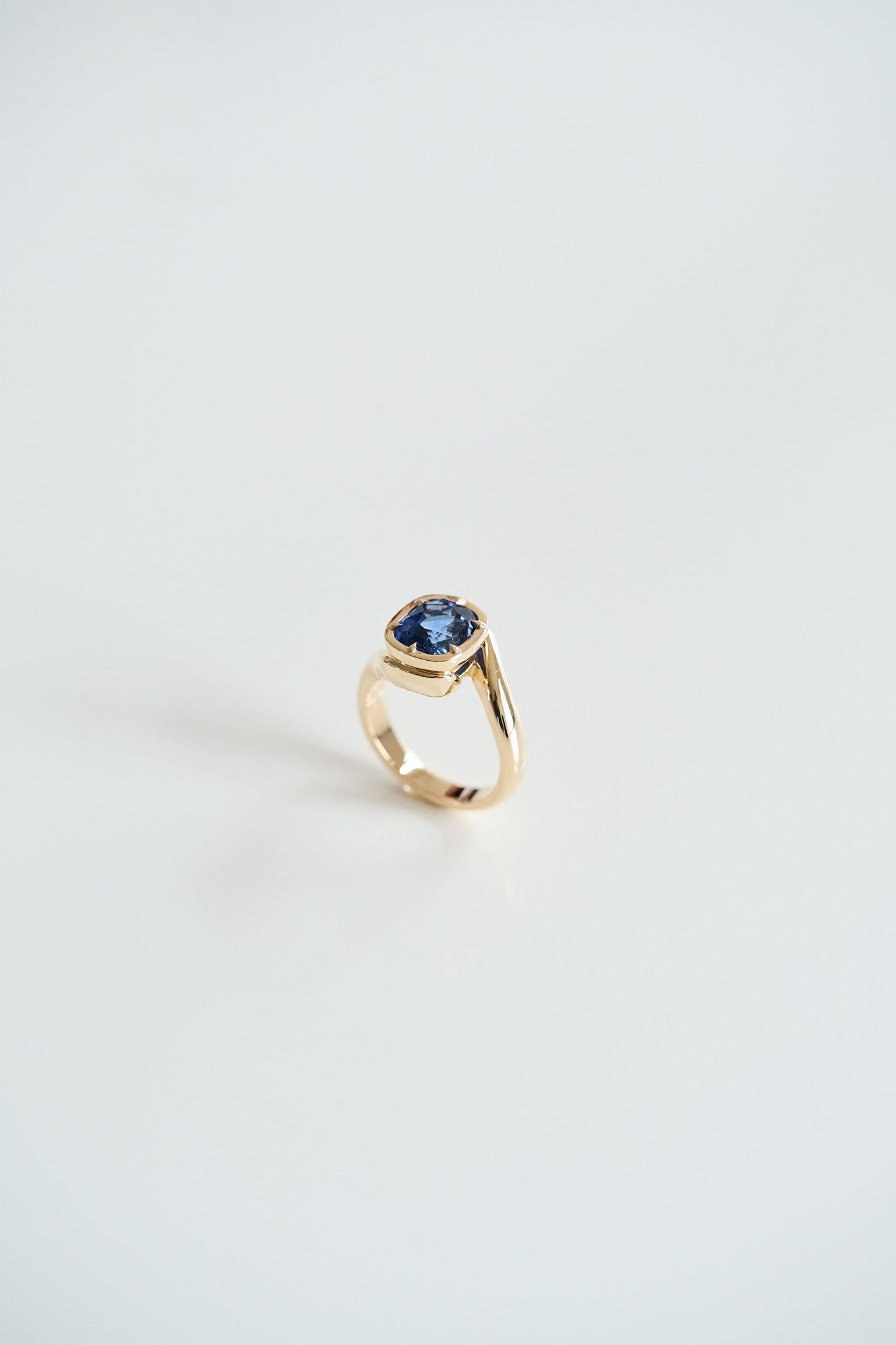 3.5 CT Round Pave Lab Grown Blue Sapphire Engagement Ring