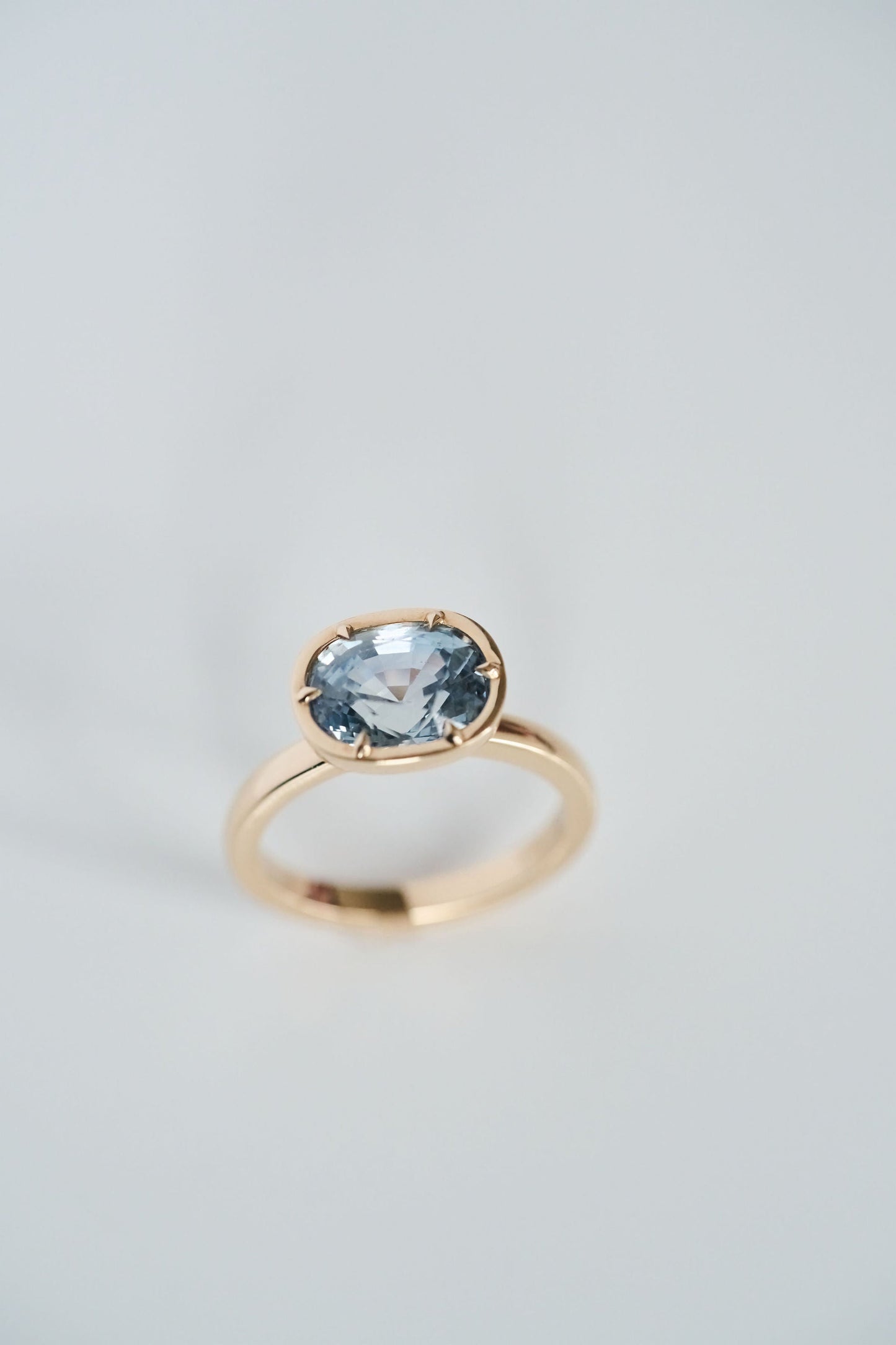 3.5 CT Round Pave Lab Grown Blue Sapphire Engagement Ring