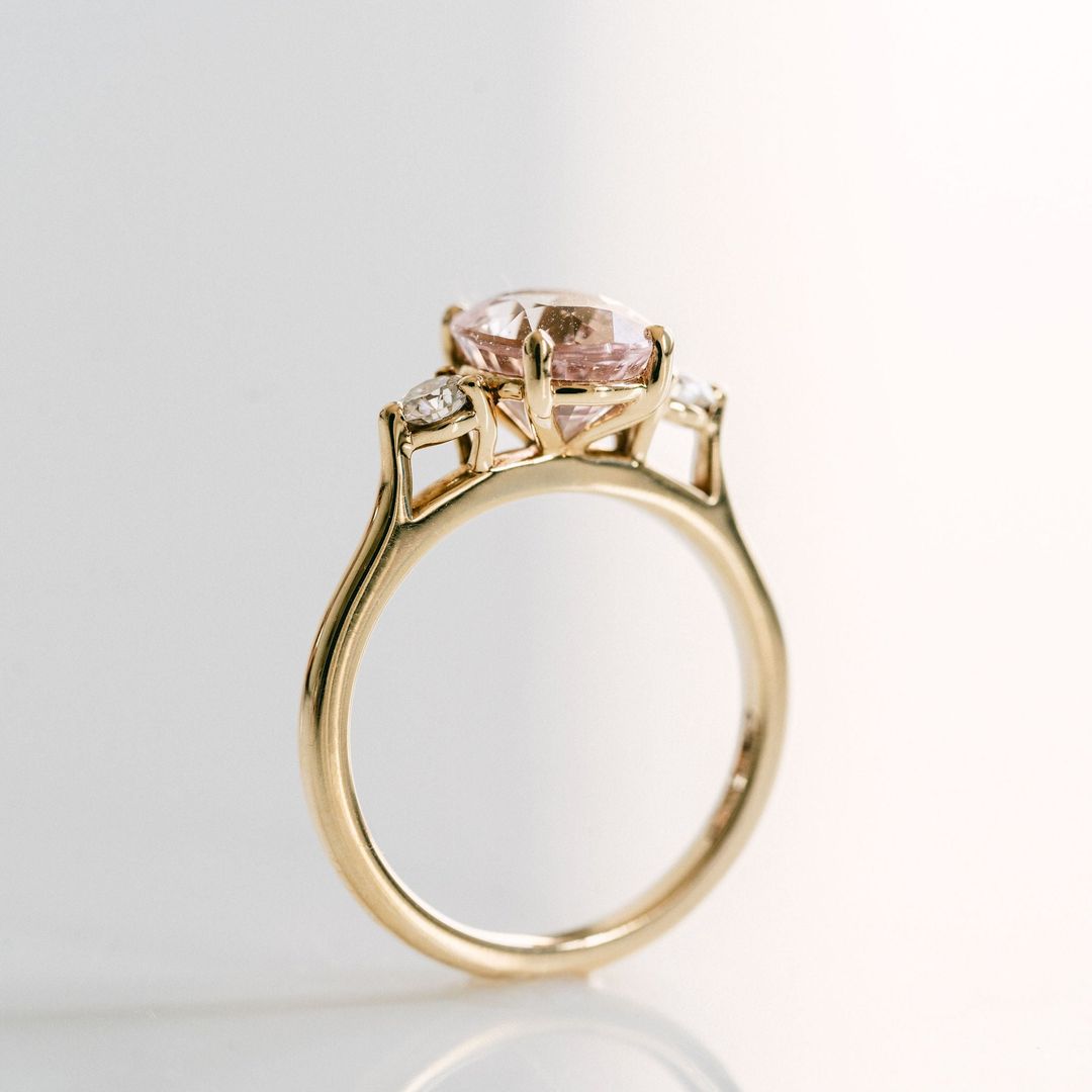 3.5 CT Round Pave Lab Grown Blue Sapphire Engagement Ring