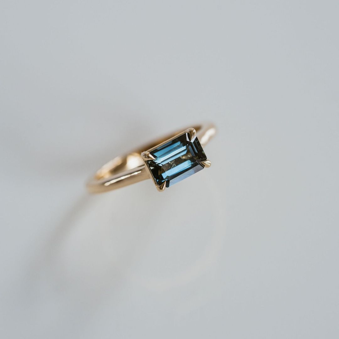 3.5 CT Round Pave Lab Grown Blue Sapphire Engagement Ring