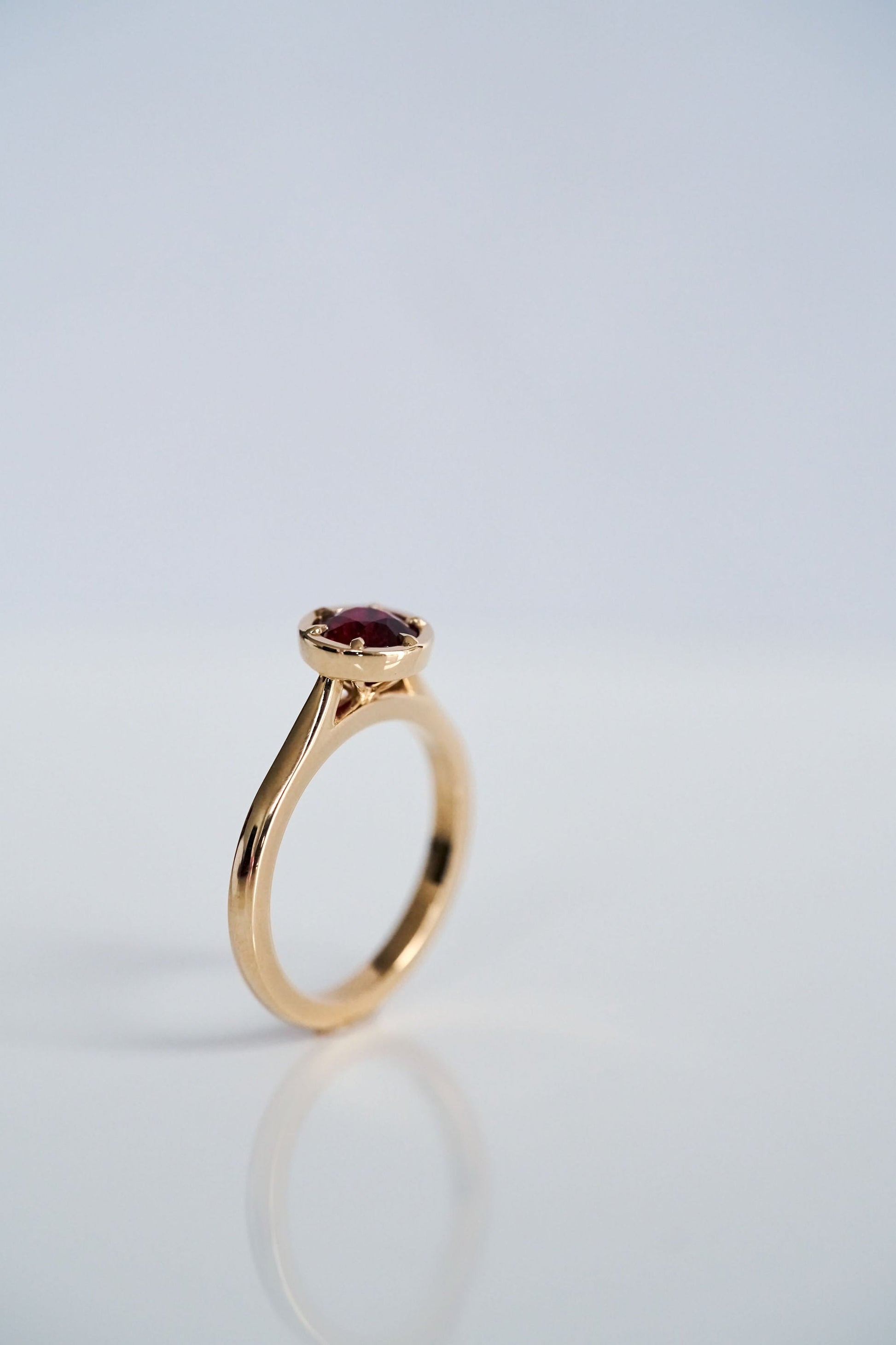 3.5 CT Round Pave Lab Grown Blue Sapphire Engagement Ring