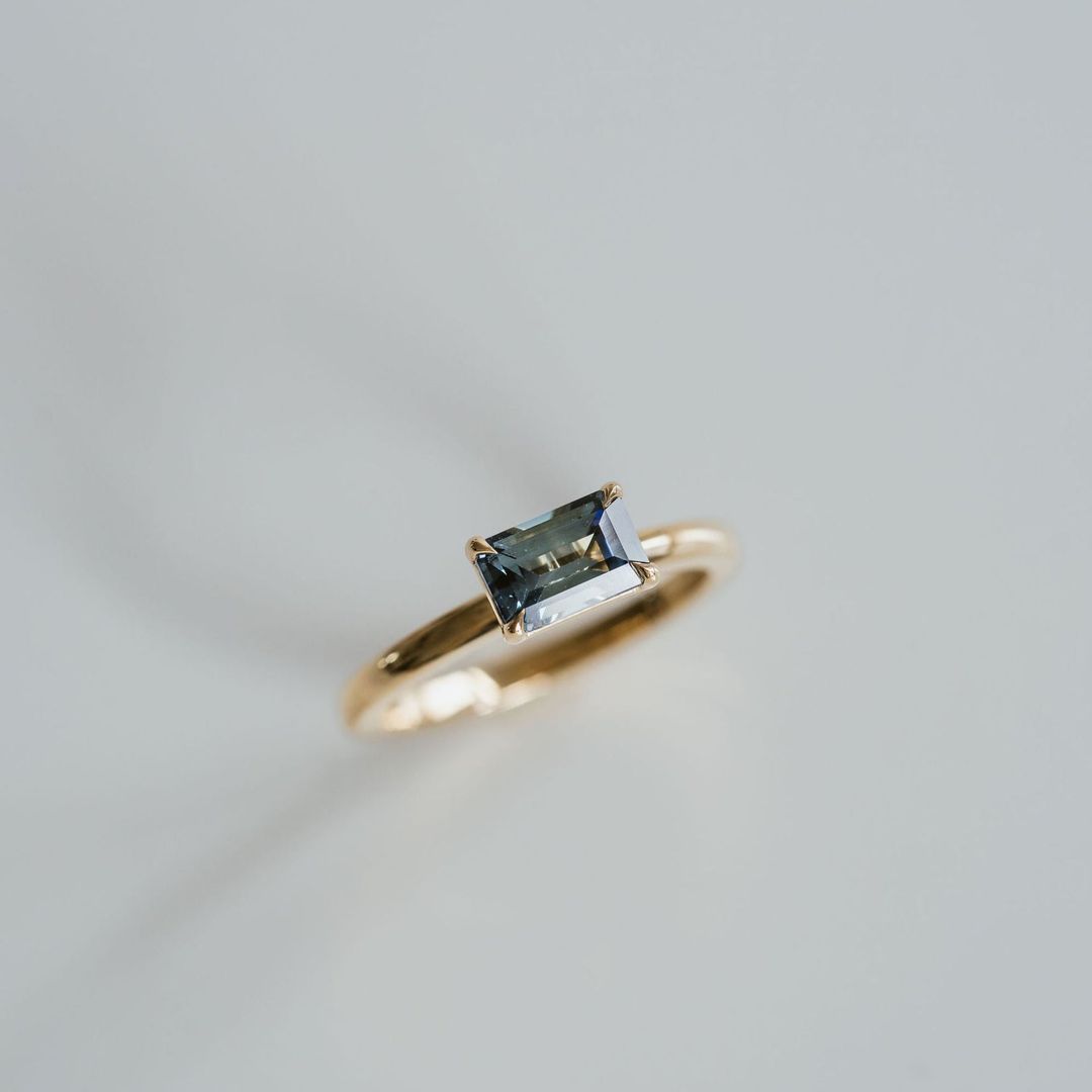 3.5 CT Round Pave Lab Grown Blue Sapphire Engagement Ring