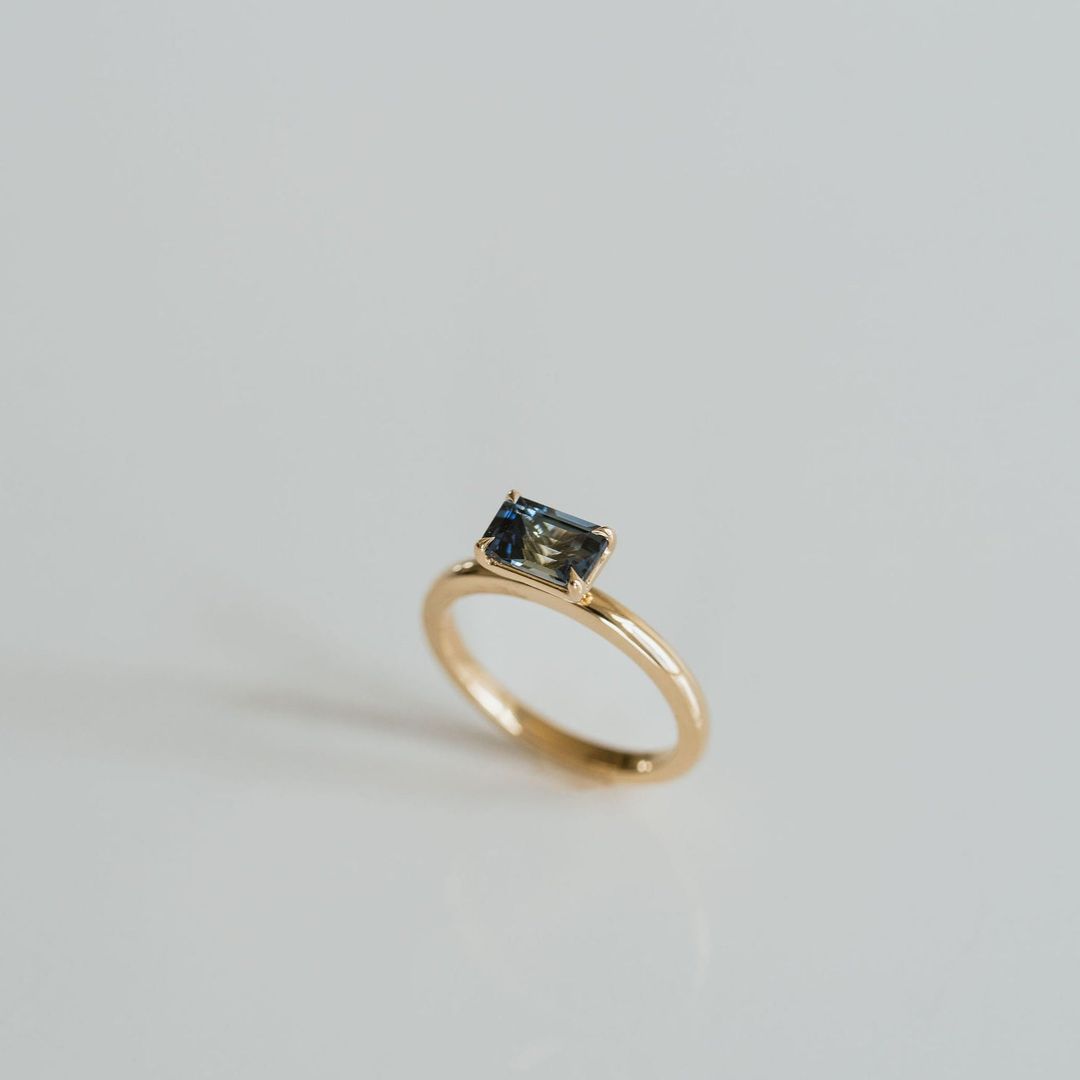 3.5 CT Round Pave Lab Grown Blue Sapphire Engagement Ring
