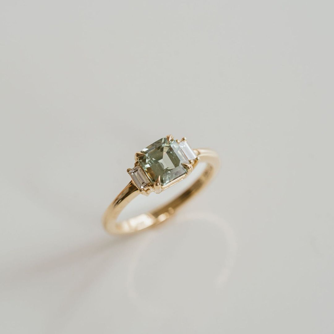3.5 CT Round Pave Lab Grown Blue Sapphire Engagement Ring