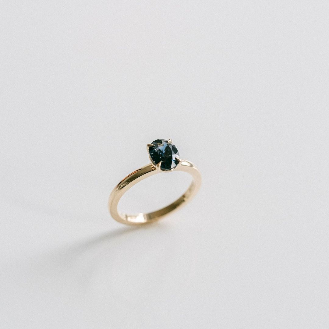 3.5 CT Round Pave Lab Grown Blue Sapphire Engagement Ring