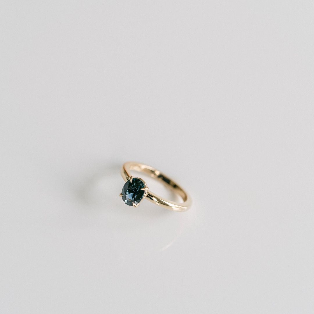 3.5 CT Round Pave Lab Grown Blue Sapphire Engagement Ring