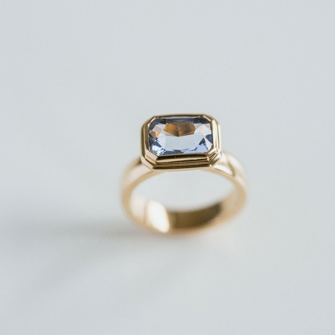 3.5 CT Round Pave Lab Grown Blue Sapphire Engagement Ring
