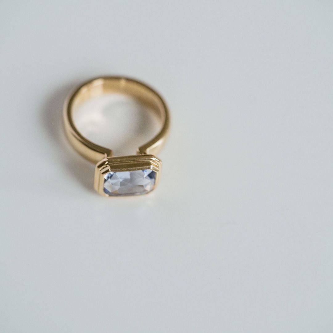 3.5 CT Round Pave Lab Grown Blue Sapphire Engagement Ring