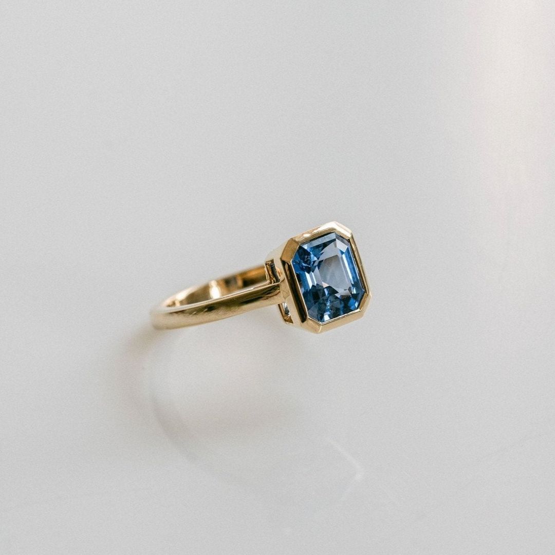 3.5 CT Round Pave Lab Grown Blue Sapphire Engagement Ring