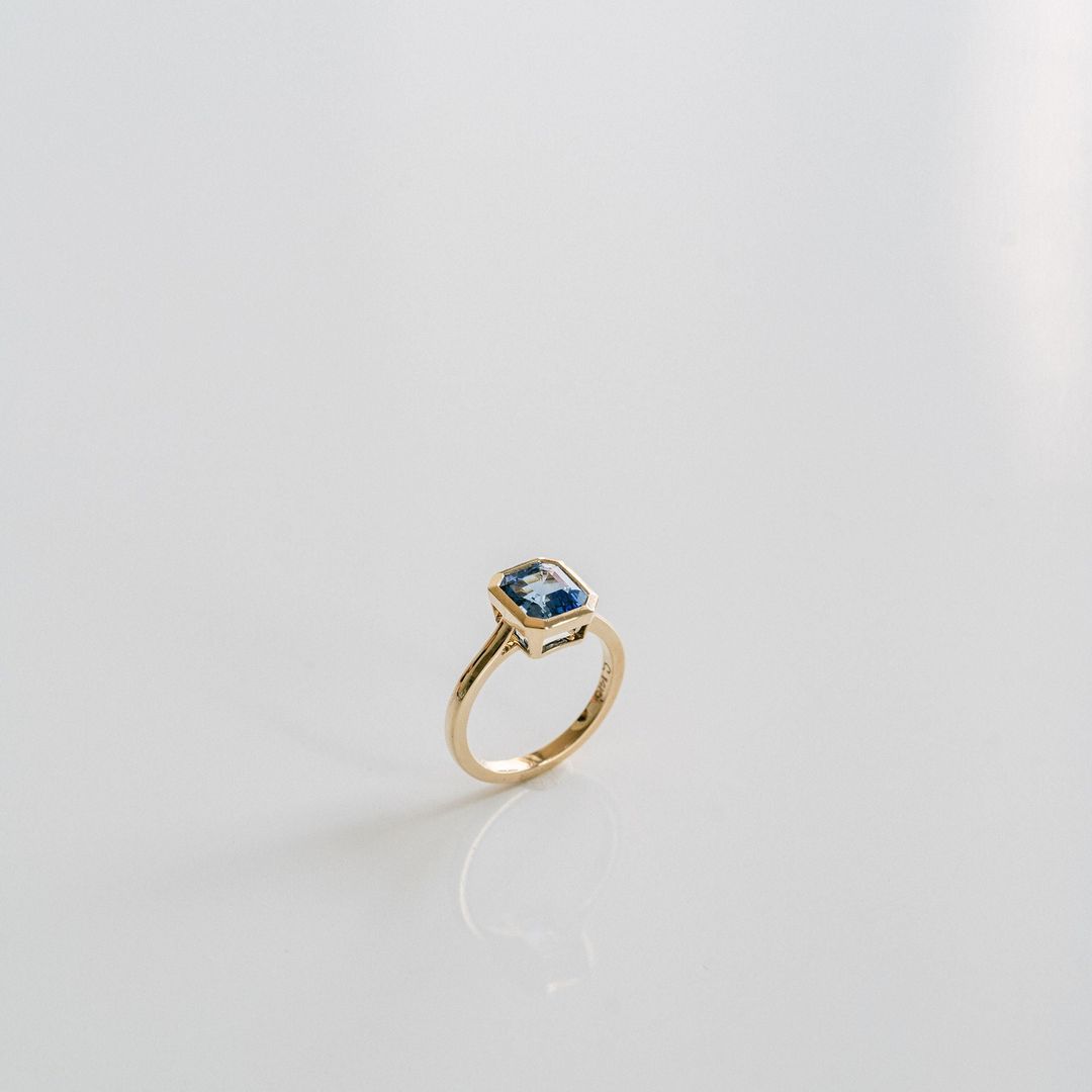 3.5 CT Round Pave Lab Grown Blue Sapphire Engagement Ring
