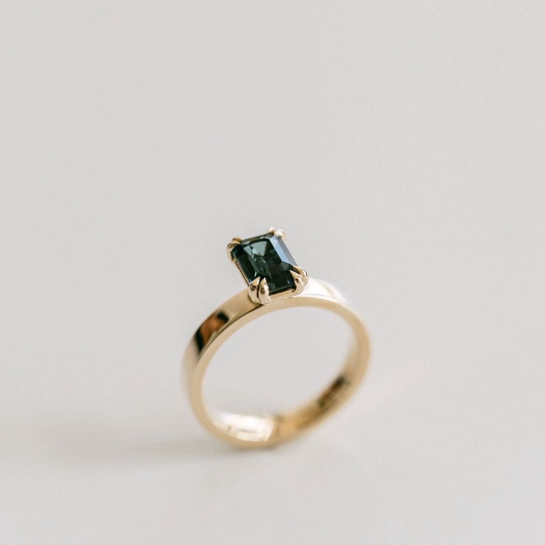 3.5 CT Round Pave Lab Grown Blue Sapphire Engagement Ring