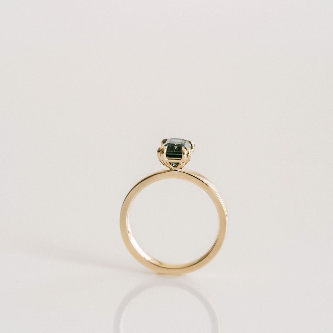 3.5 CT Round Pave Lab Grown Blue Sapphire Engagement Ring