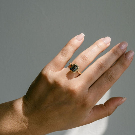 3.5 CT Round Pave Lab Grown Blue Sapphire Engagement Ring