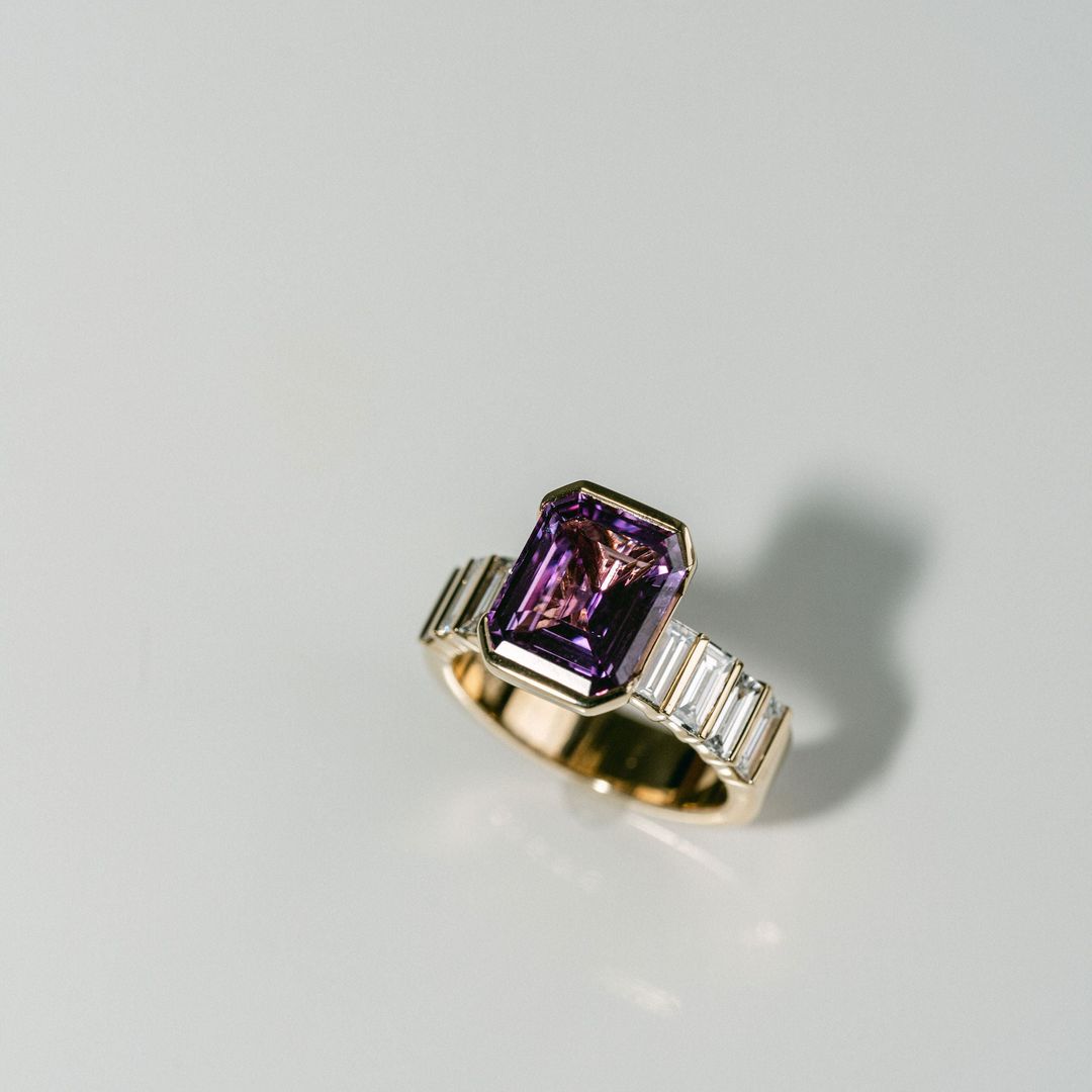 3.5 CT Round Pave Lab Grown Blue Sapphire Engagement Ring