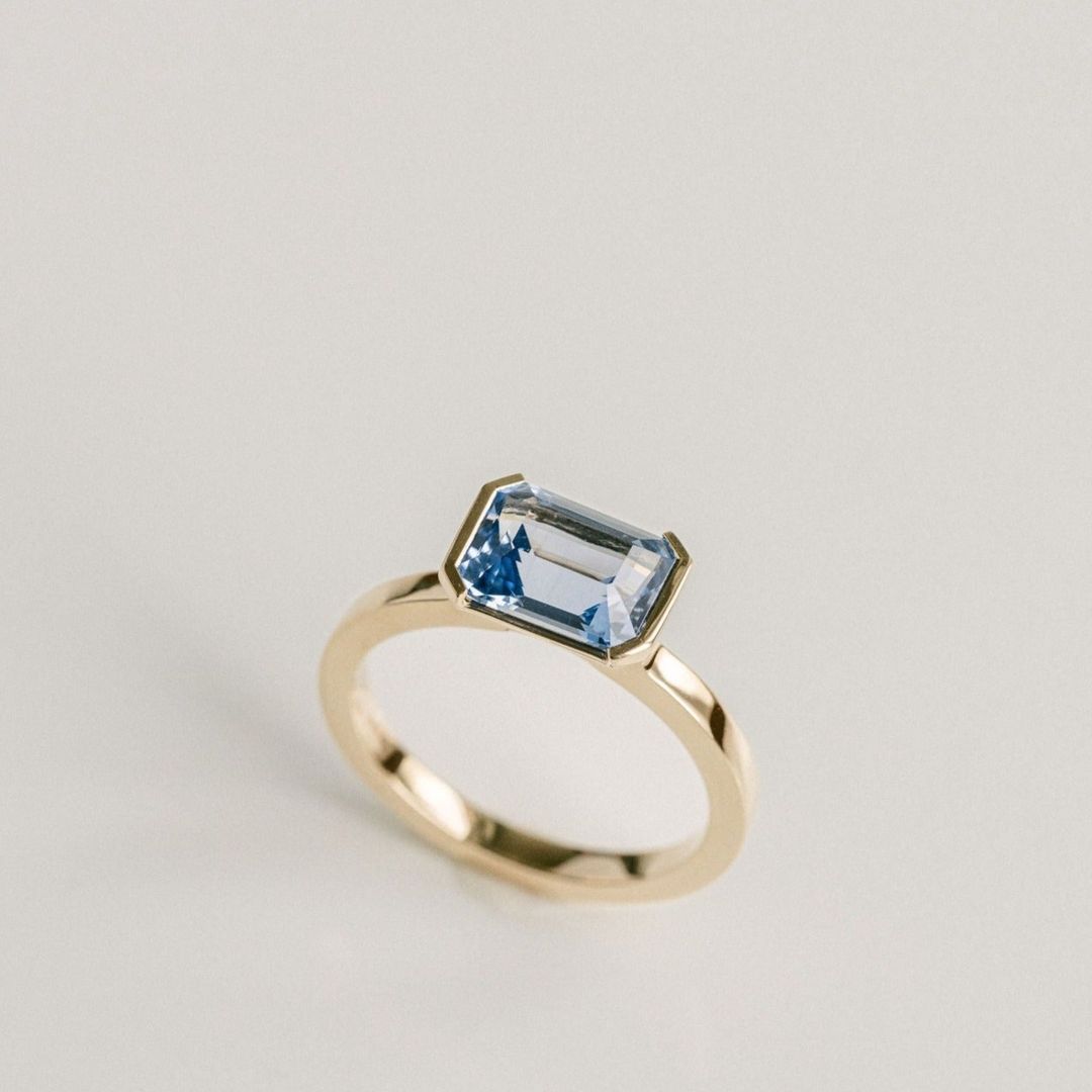 3.5 CT Round Pave Lab Grown Blue Sapphire Engagement Ring