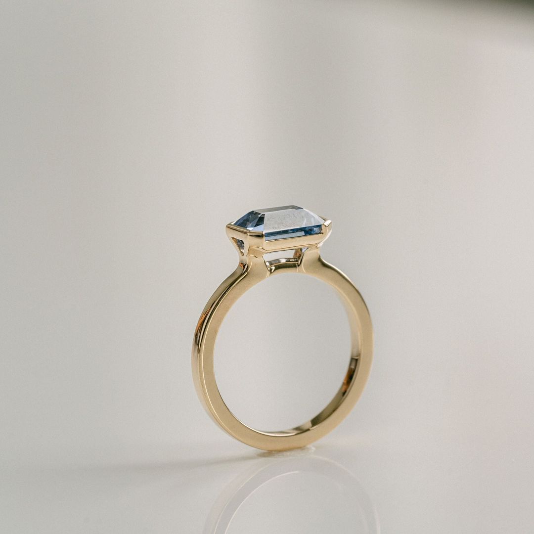3.5 CT Round Pave Lab Grown Blue Sapphire Engagement Ring