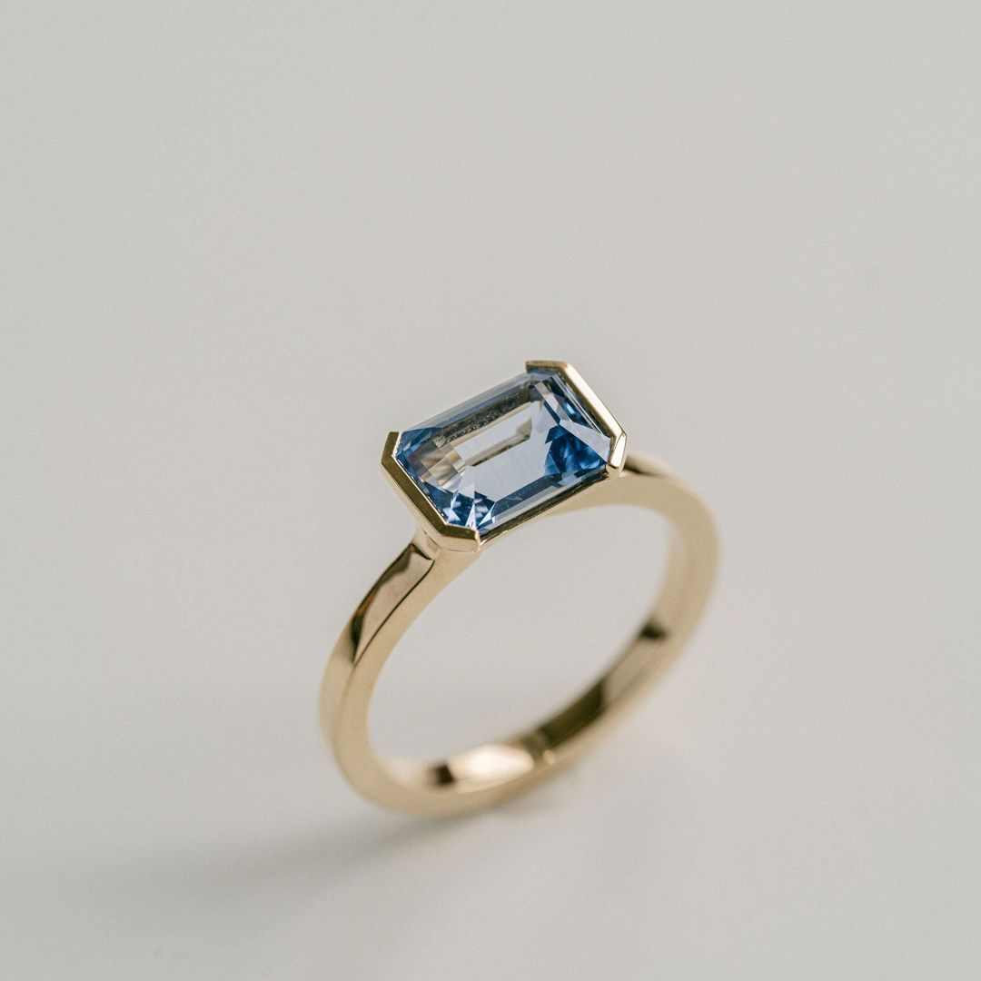 3.5 CT Round Pave Lab Grown Blue Sapphire Engagement Ring