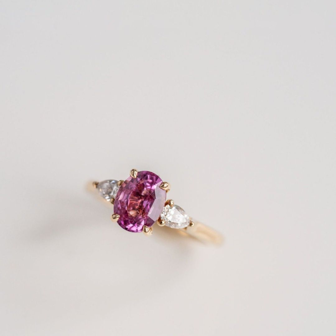 3.5 CT Round Pave Lab Grown Blue Sapphire Engagement Ring