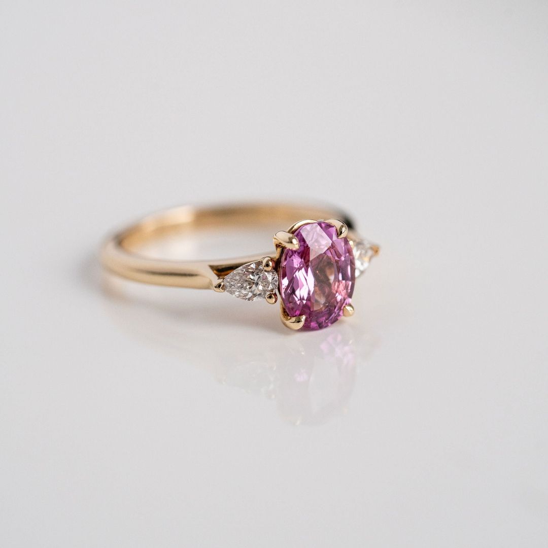 3.5 CT Round Pave Lab Grown Blue Sapphire Engagement Ring