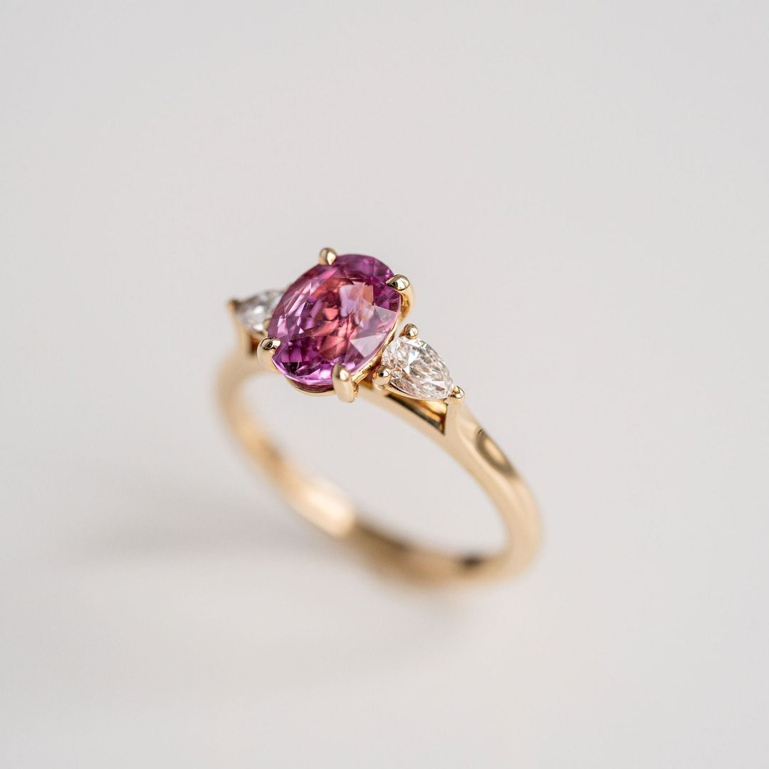 3.5 CT Round Pave Lab Grown Blue Sapphire Engagement Ring