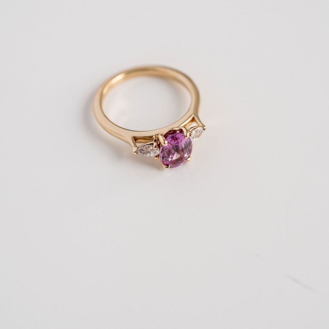 3.5 CT Round Pave Lab Grown Blue Sapphire Engagement Ring