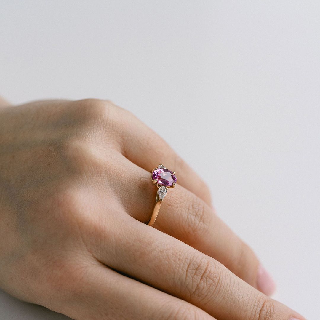 3.5 CT Round Pave Lab Grown Blue Sapphire Engagement Ring