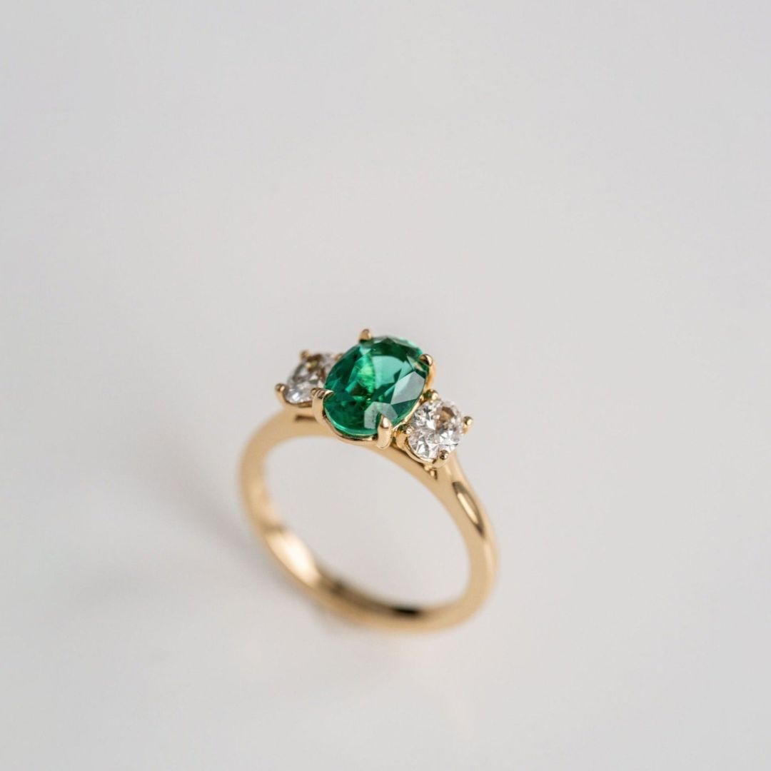 3.5 CT Round Pave Lab Grown Blue Sapphire Engagement Ring