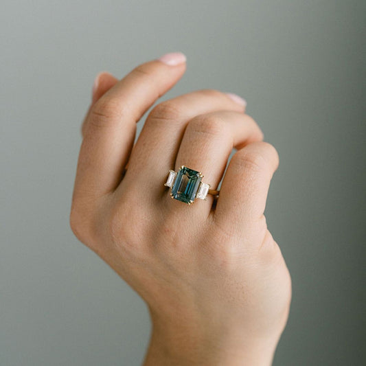 3.5 CT Round Pave Lab Grown Blue Sapphire Engagement Ring