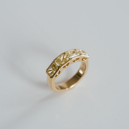 2.90 TCW Radiant Half Eternity Lab Grown Diamond Wedding Band