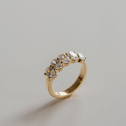 2.00 TCW Oval Half Eternity Lab Grown Diamond Wedding Band