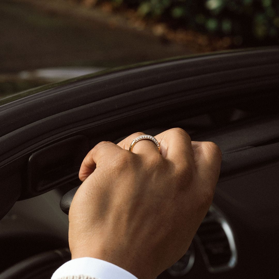 0.15 TCW Round Milgrain Lab Grown Diamond Wedding Band