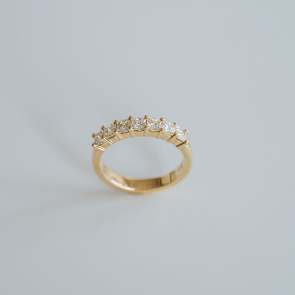 1.00 TCW Cushion Half Eternity Lab Grown Diamond Wedding Band
