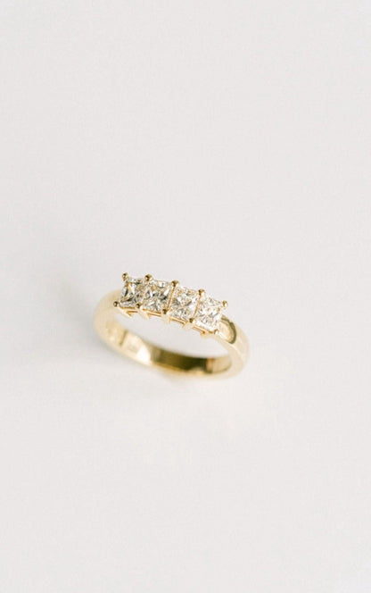 1.20 TCW Radiant Half Eternity Lab Grown Diamond Wedding Band