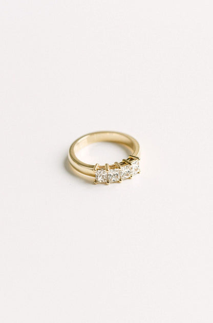1.20 TCW Radiant Half Eternity Lab Grown Diamond Wedding Band
