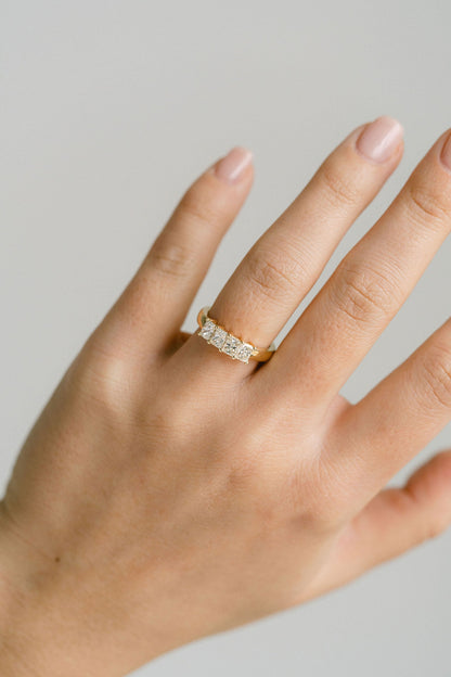 1.20 TCW Radiant Half Eternity Lab Grown Diamond Wedding Band