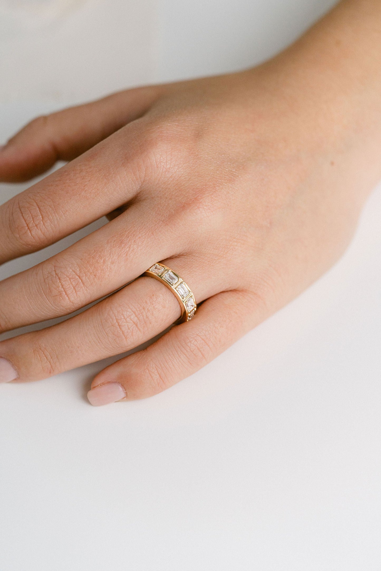 0.15 TCW Round Milgrain Lab Grown Diamond Wedding Band