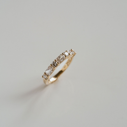 2.00 TCW Radiant & Round Half Eternity Lab Grown Diamond Wedding Band