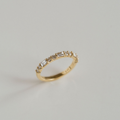2.00 TCW Baguette & Round Half Eternity Lab Grown Diamond Wedding Band