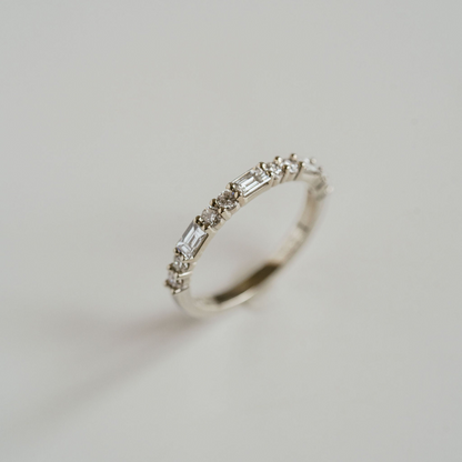 2.00 TCW Baguette & Round Half Eternity Lab Grown Diamond Wedding Band